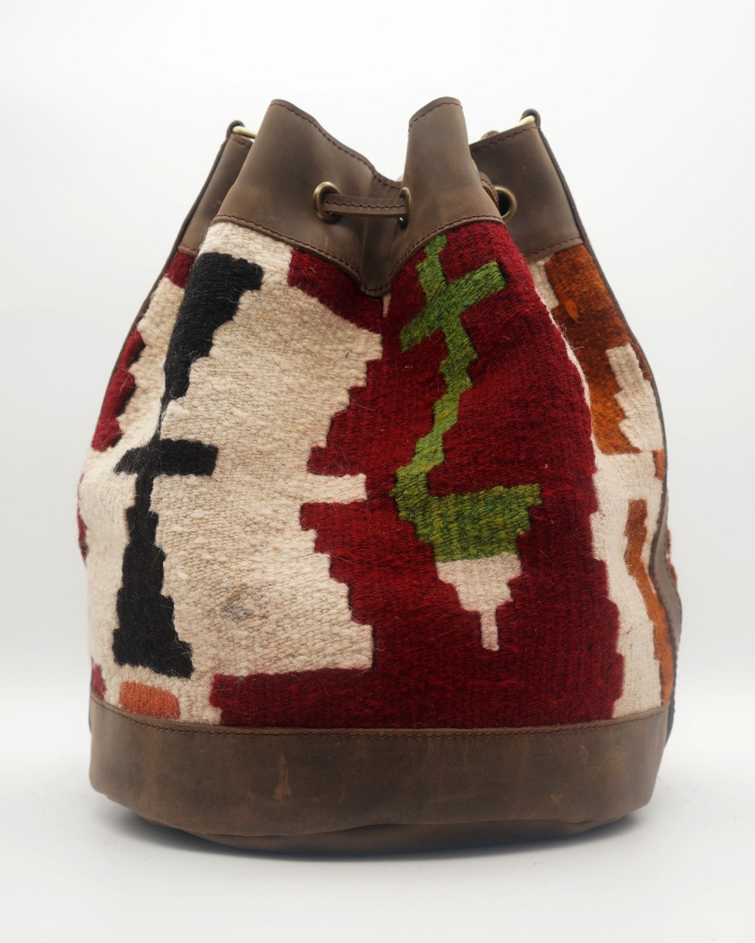 Handmade Kilim Bucket Bag With Genuine Leather LKB02101