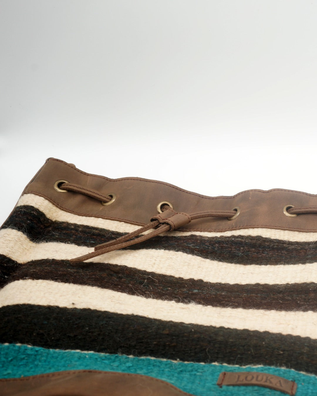 Handmade Kilim Bucket Bag With Genuine Leather LKB02083