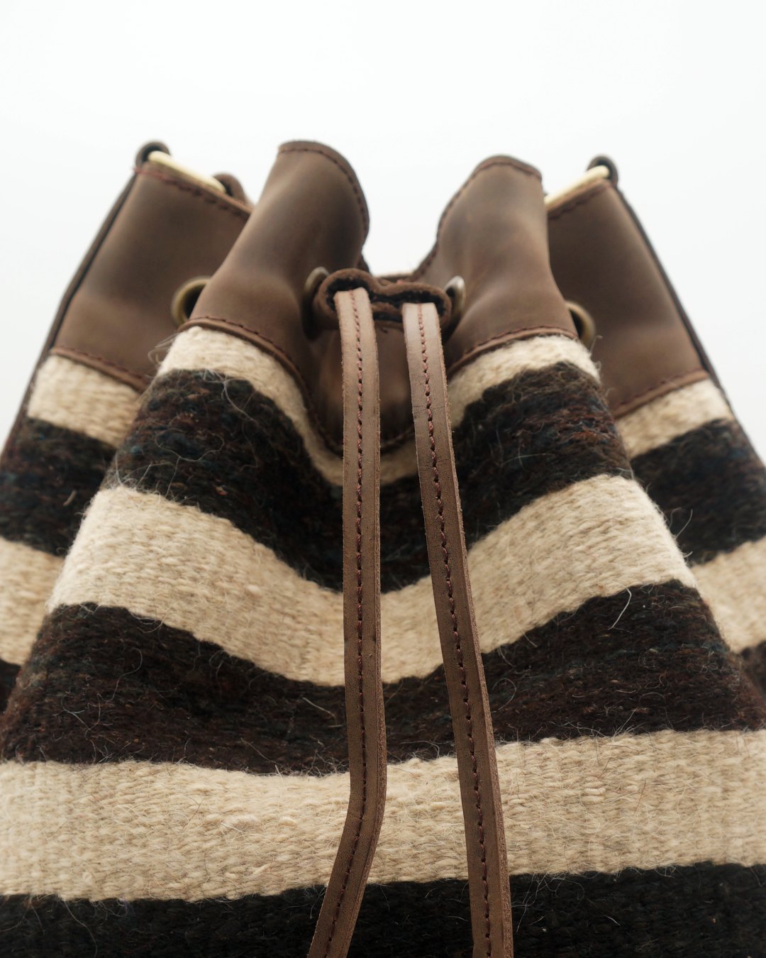 Handmade Kilim Bucket Bag With Genuine Leather LKB02083
