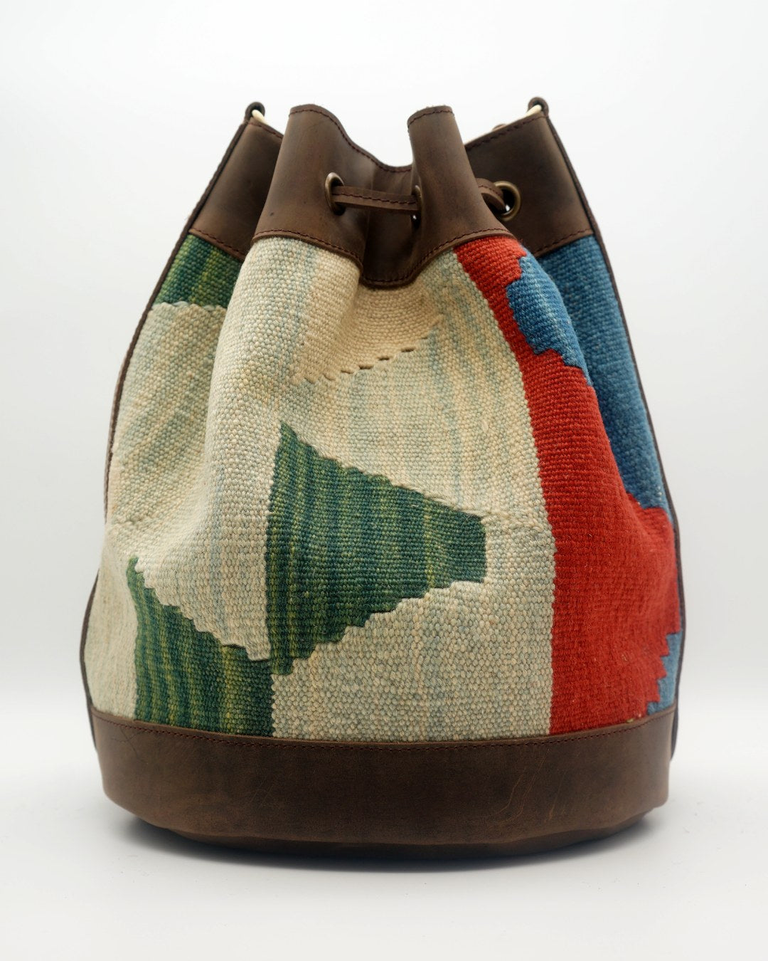 Handmade Kilim Bucket Bag With Genuine Leather LKB02102