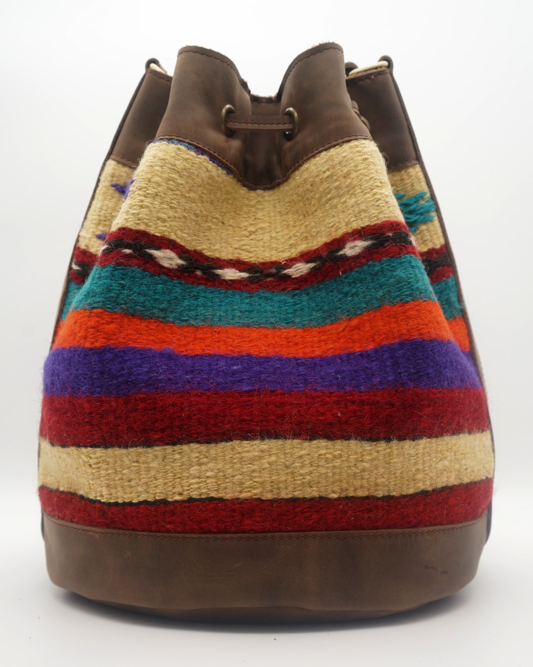 Handmade Kilim Bucket Bag With Genuine Leather LKB02108