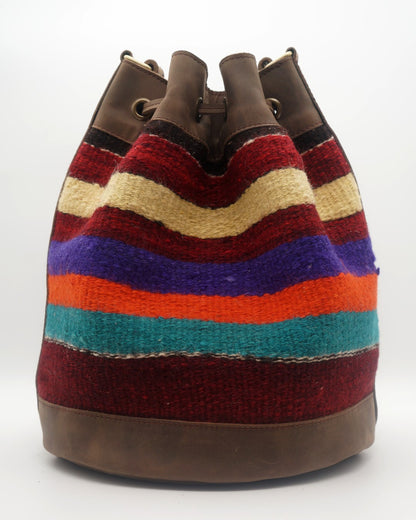 Handmade Kilim Bucket Bag With Genuine Leather LKB02112