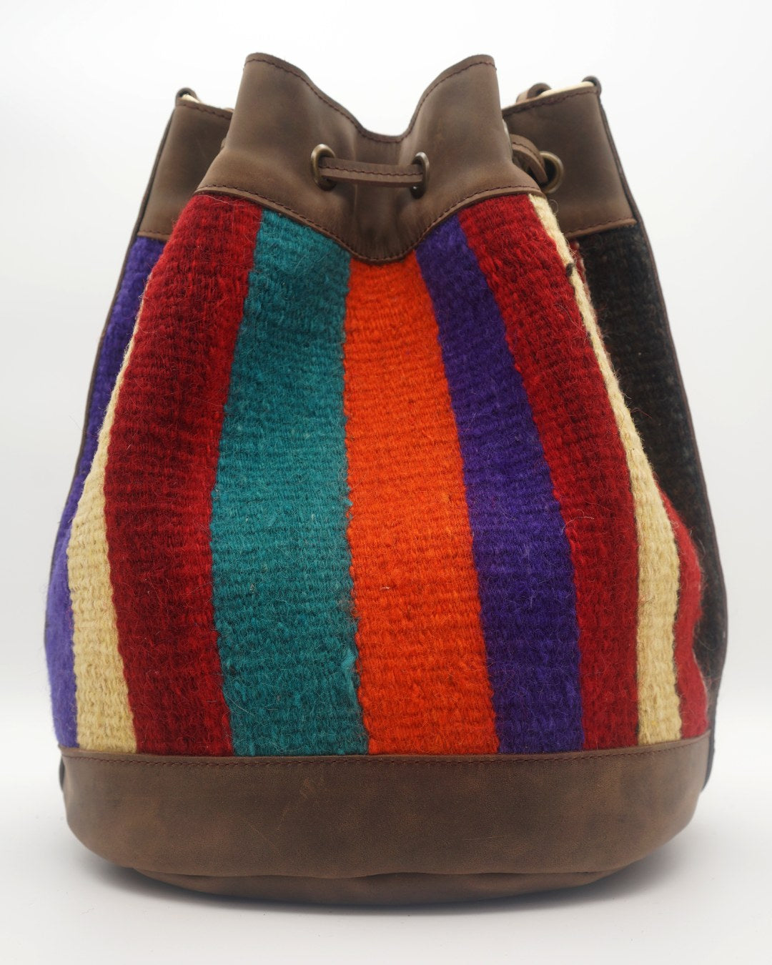 Handmade Kilim Bucket Bag With Genuine Leather LKB02116