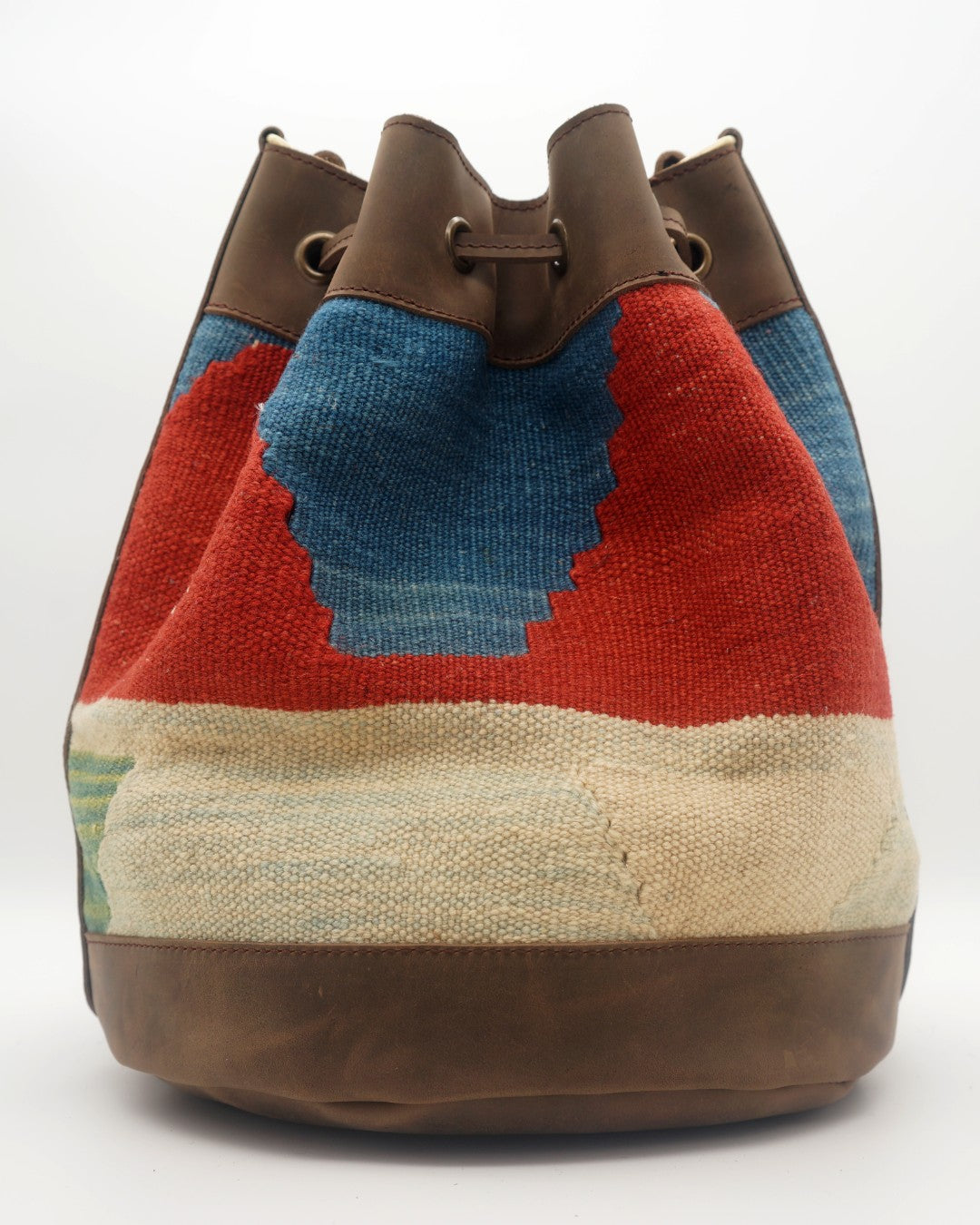 Handmade Kilim Bucket Bag With Genuine Leather LKB02124