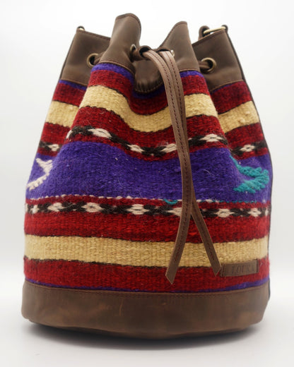 Handmade Kilim Bucket Bag With Genuine Leather LKB02126