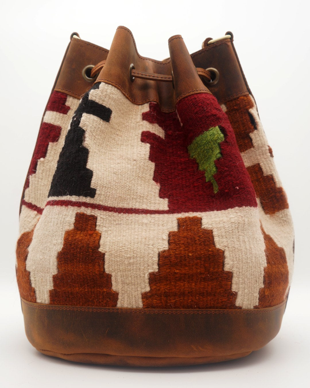 Handmade Kilim Bucket Bag With Genuine Leather LKB02132