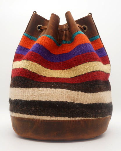 Handmade Kilim Bucket Bag With Genuine Leather LKB02134