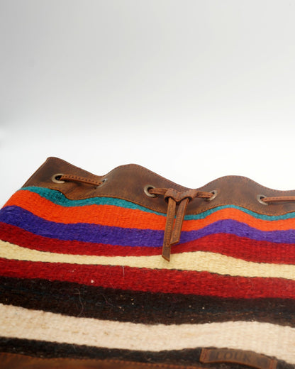 Handmade Kilim Bucket Bag With Genuine Leather LKB02134