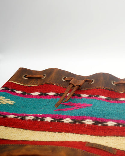 Handmade Kilim Bucket Bag With Genuine Leather LKB02137