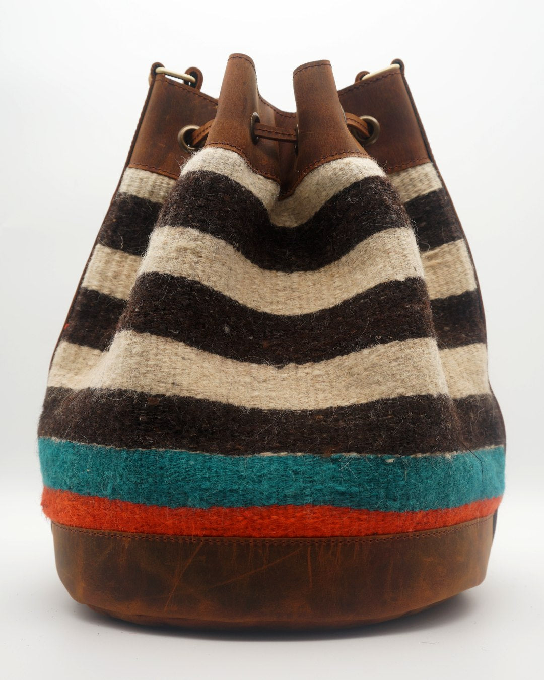 Handmade Kilim Bucket Bag With Genuine Leather LKB02155