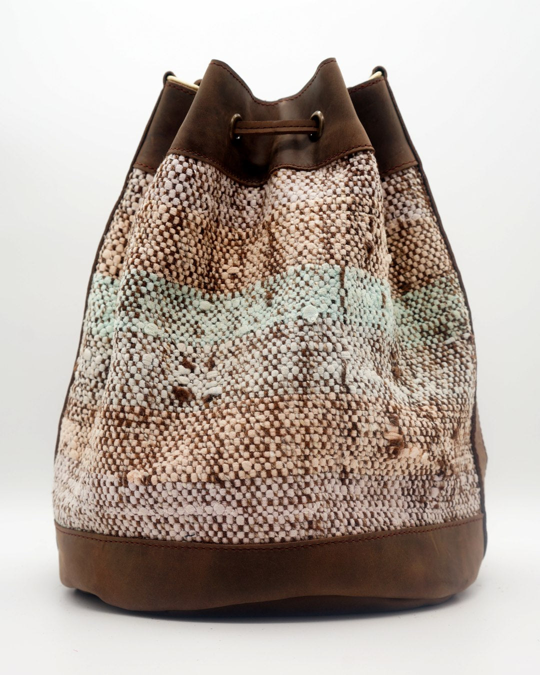 Handmade Kilim Bucket Bag With Genuine Leather LKB0303