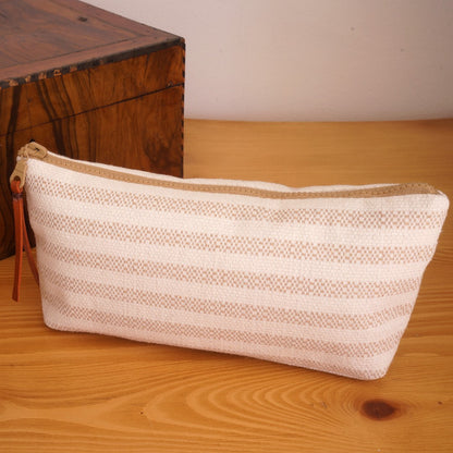 Patara Handwoven Cotton Makeup/Pouch Bag, clutch cosmetic bag closeup with decor box