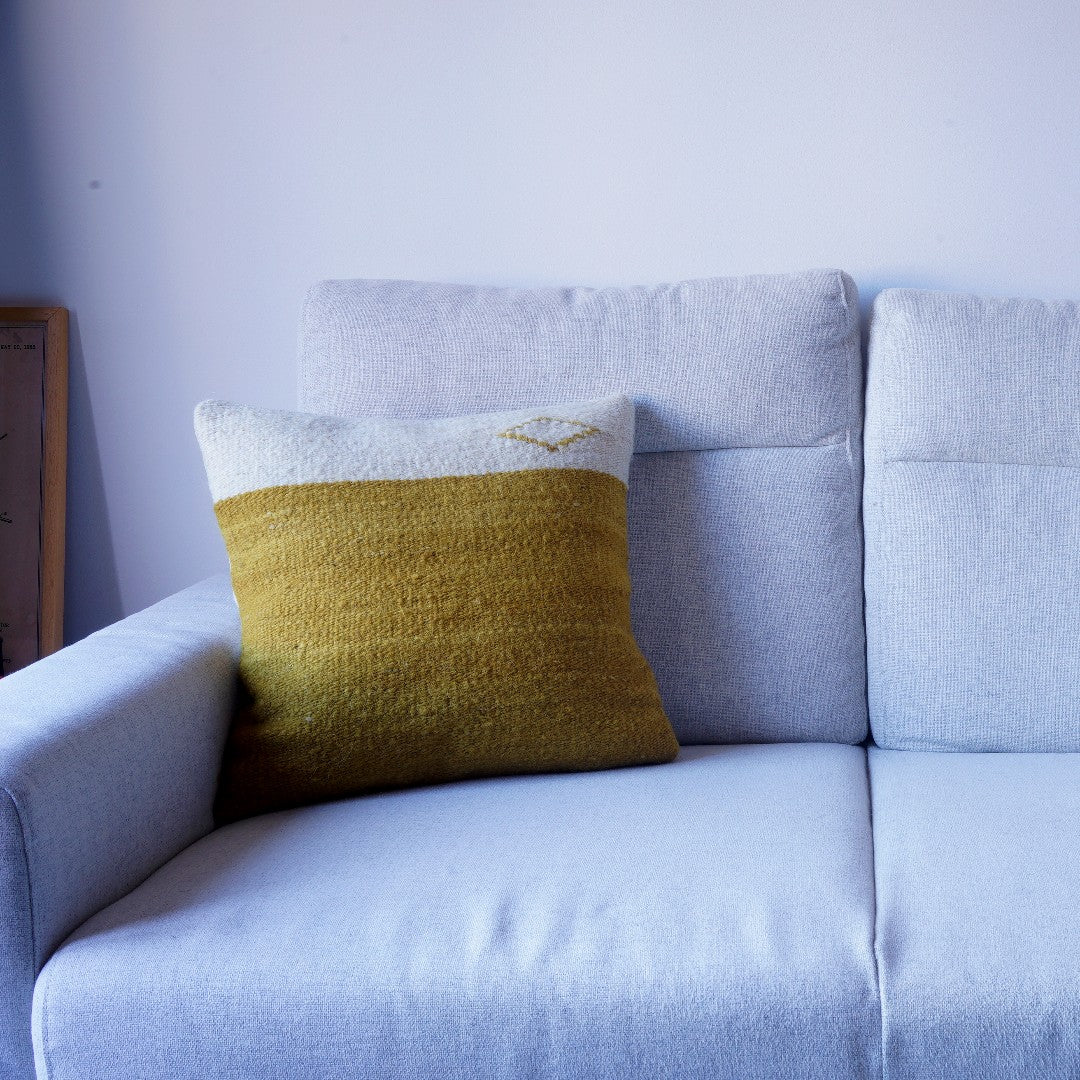 Delos Handwoven Cushion Cover, cushion cover product photo on sofa