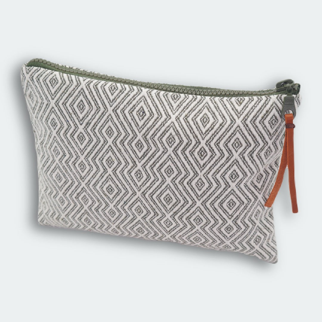 Sardis Handwoven Cotton Makeup Bag, clutch cosmetic bag back