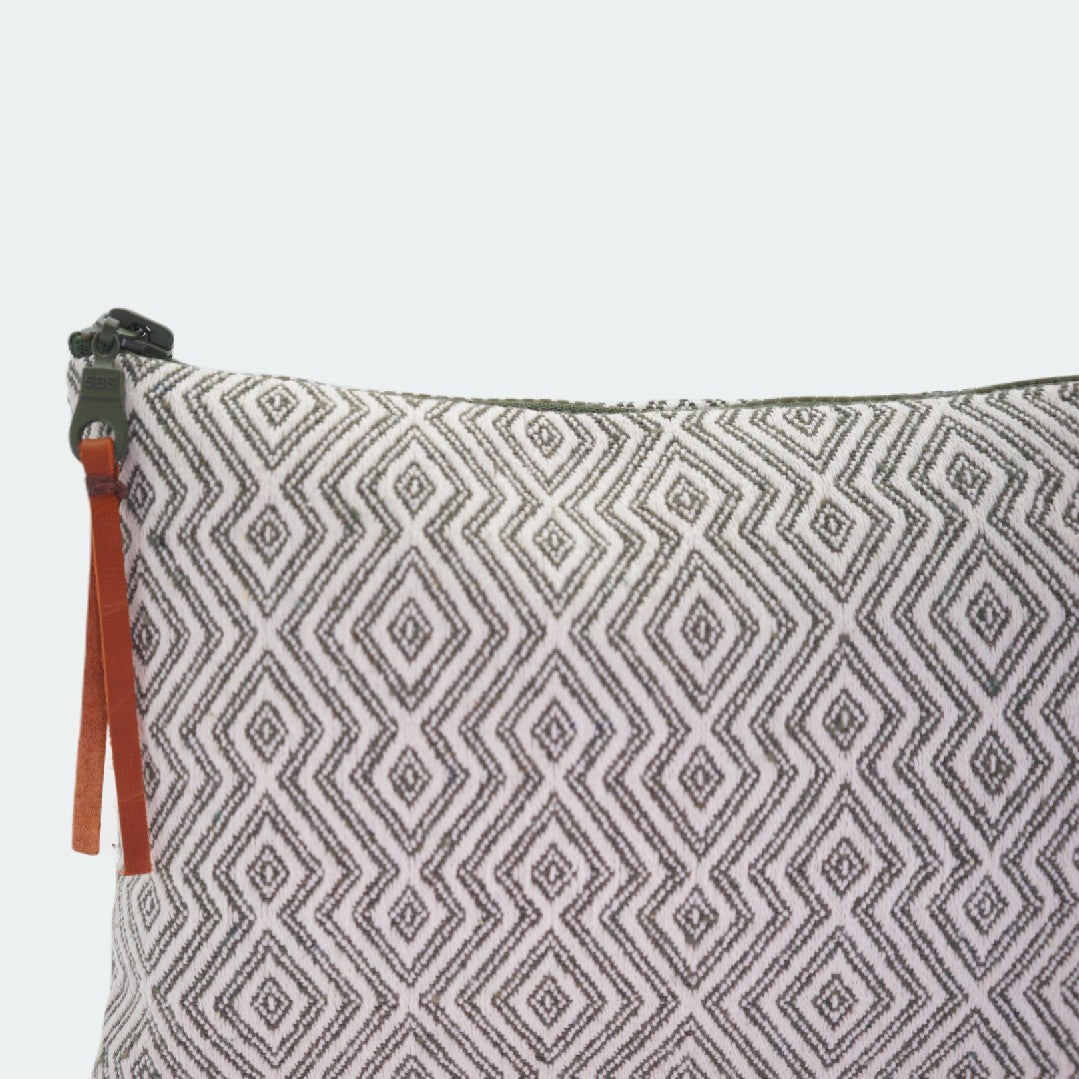 Sardis Handwoven Cotton Makeup Bag, clutch cosmetic bag closeup material