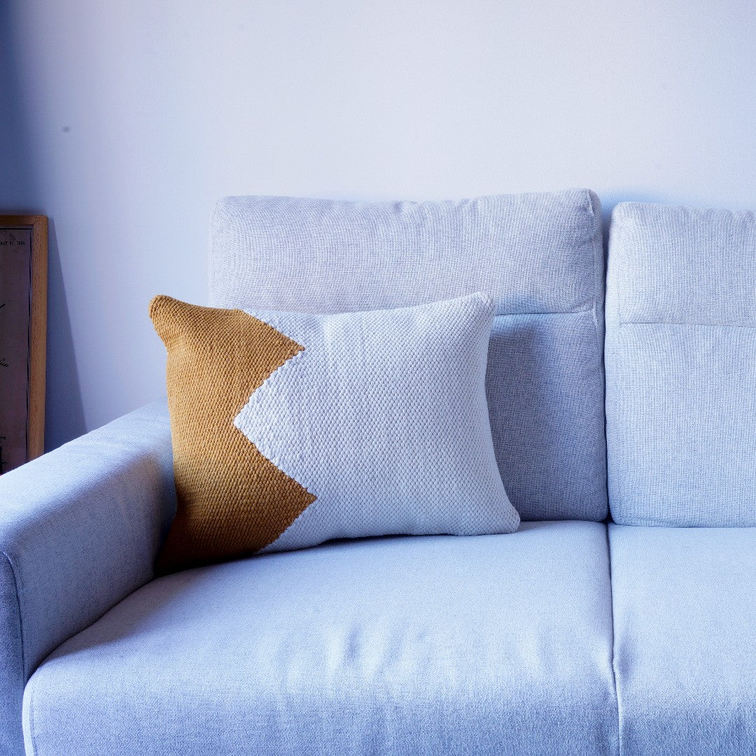 Mitanni Handwoven Cotton Cushion Cover, cushion cover product photo on sofa