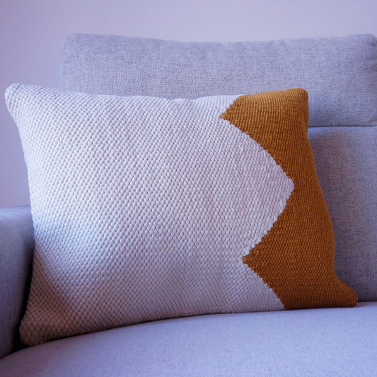 Mitanni Handwoven Cotton Cushion Cover, cushion cover product photo on sofa closeup